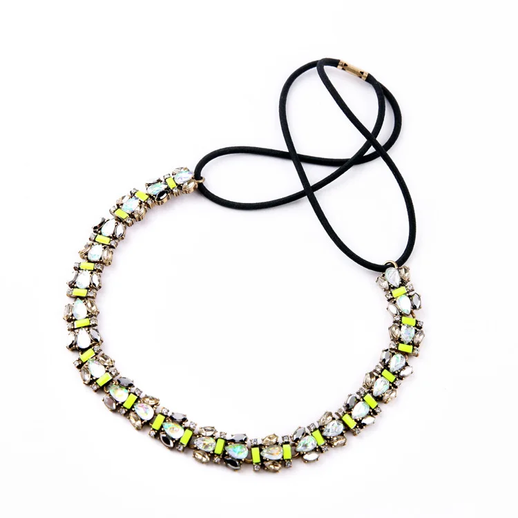 

Super Deals Best Seller Multicolor Gems Elastic Headbands Korean Pop Sparkly Party Hair Jewelry