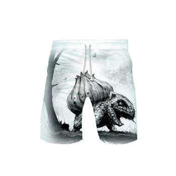 

3D terror pokemon Printed male summer shorts 2019 New Casual summer beach shorts male Hot sales cute board shorts plus size 4XL