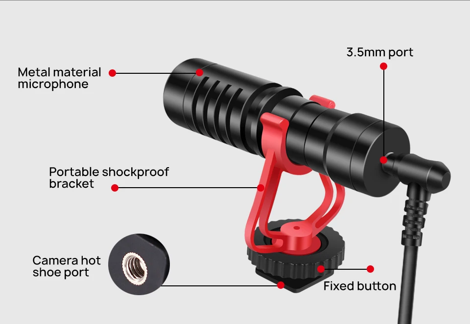 FORZAGO FM-1 видео микрофон для Zhiyun Smooth Q2 DSLR камер sony смартфон Osmo Карманный Vlogging Mic iPhone Android PK RODE