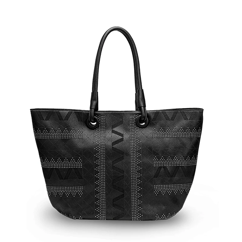 

SMORESHINE Exclusive sale women's soft leather handbags Female Rivet design Shoulder bag Ladies cross Pattern bag Casual tote