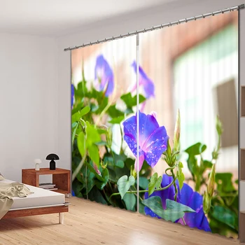 

2017 Morning Glory Bedroom Living Room Kitchen Home Textile Luxury 3D Window Curtains Gift For Family