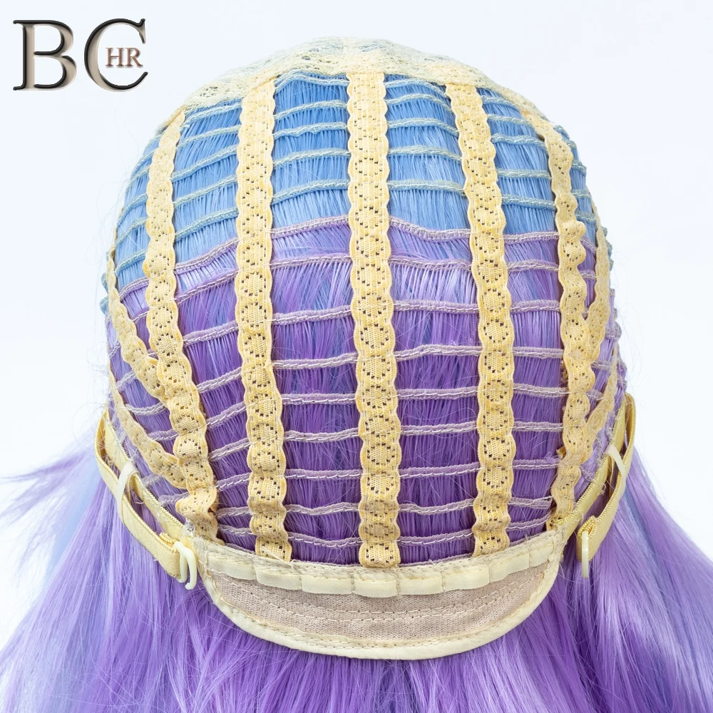BCHR No Game No Life Shiro 100 cm peluca larga recta peluca sintética azul púrpura mezcla Cosplay peluca para Halloween fiesta