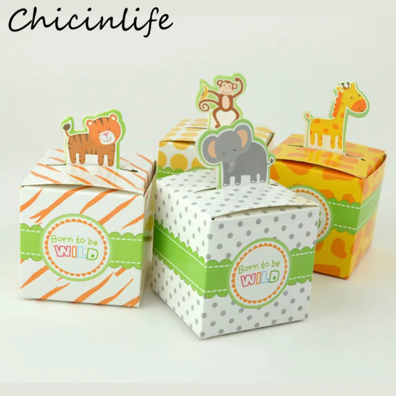 Chicinlife 20 шт. коробка конфет с животными для дня рождения детского душа шоколадная