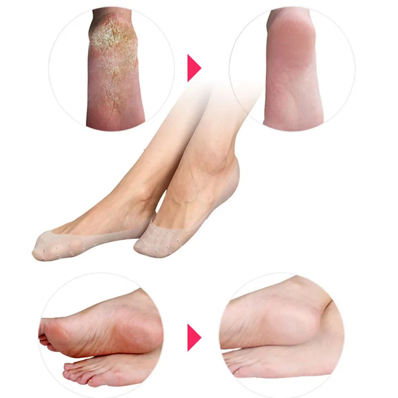 1 пара деликатных силиконовых увлажняющих гелевых носочков для пятки, как треснувшая защита и уход за кожей ног облегчение боли в ногах массажер для ног