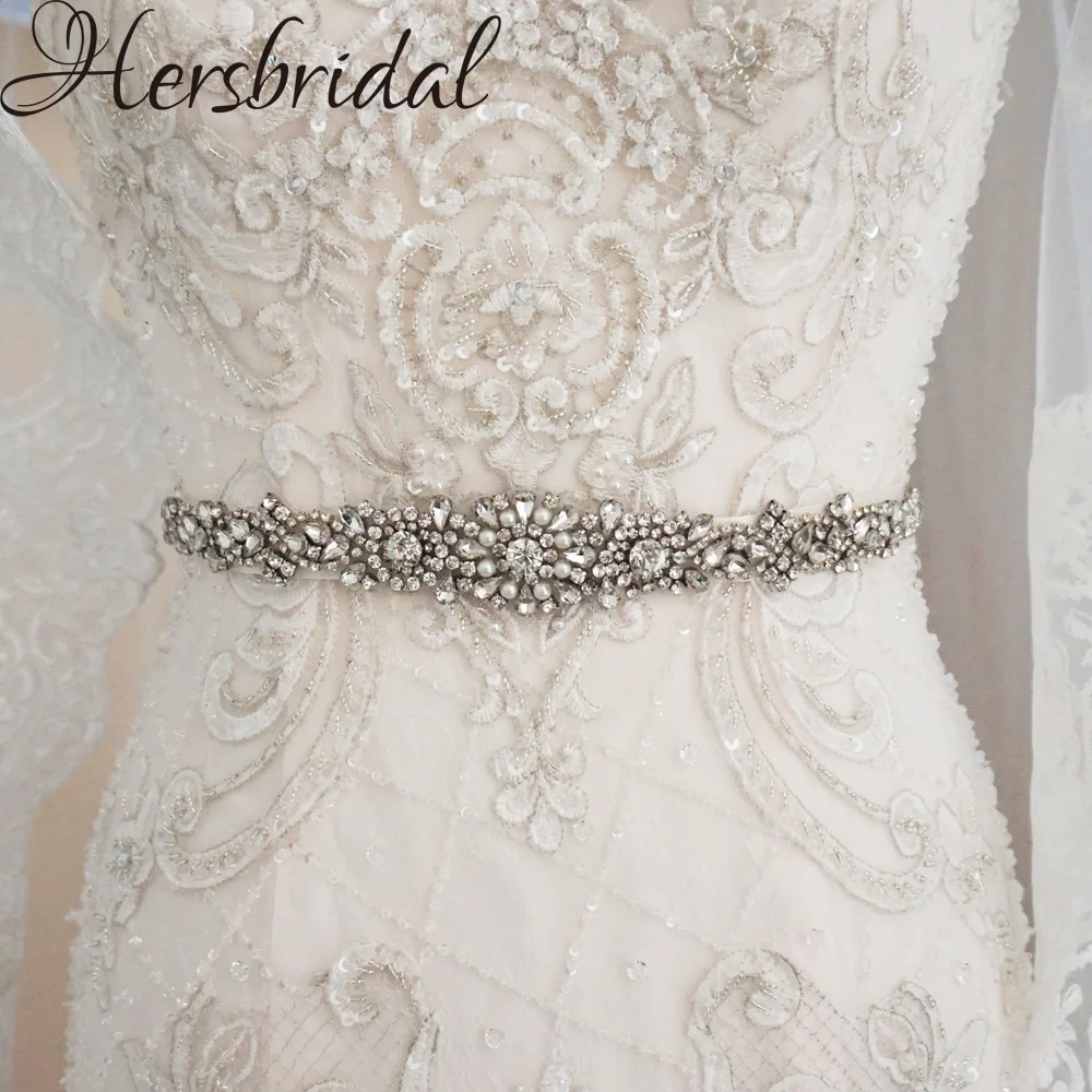 Luxury Crystal Bridal Belt Handmade Rhinestone And Pearls Wedding Sash Belt For Dresses Bridesmaid Accessories