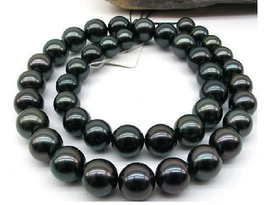 

Huge elegant 15 mm freshwater black pearl necklace 18 inch 925silver clasp