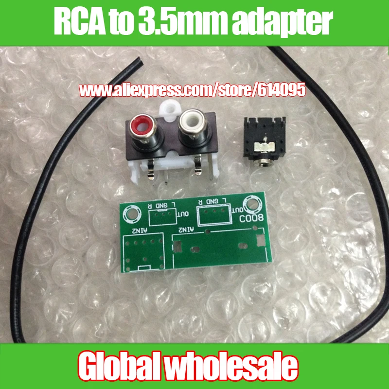 Audio input adapter board Kit / RCA adapter to 3.5mm interface circuit