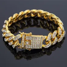 Мужской браслет из золота в стиле кантри, кубинская цепочка, браслеты для мужчин, хип-хоп ювелирные изделия, Прямая поставка