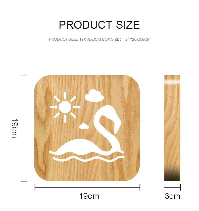 Wood LED Lamp Flamingo Swan Design 3D Illusion Luminaria Night Light USB Lamp Creative Child Birthday Gifts Bedside Decoration (3)