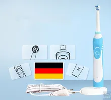 Бесплатная Доставка Аккумуляторная Брендов Гигиены Полости Рта Dental Care Электрическая зубная щетка с водонепроницаемый вращаясь Сменные зубная щетка