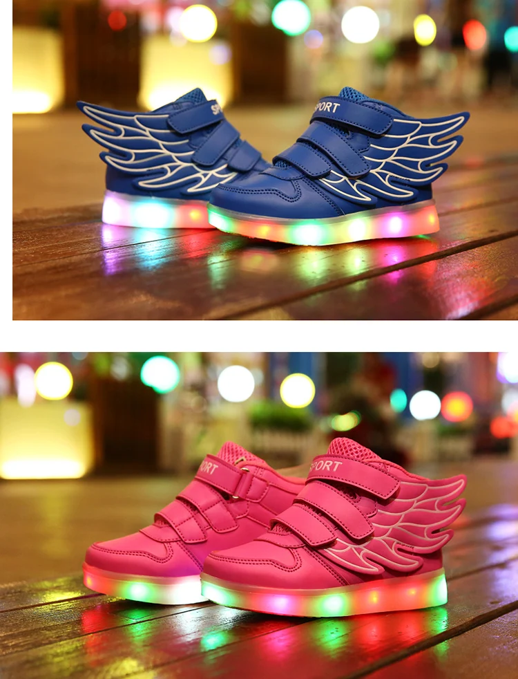 Sapatas dos Miúdos com Luzes Sapatilhas com Rodas de Roller up para Meninos Crianças Skate Glowing Light Meninas Zapatillas Con Ruedas Led 24 Mamãe e Bebê
