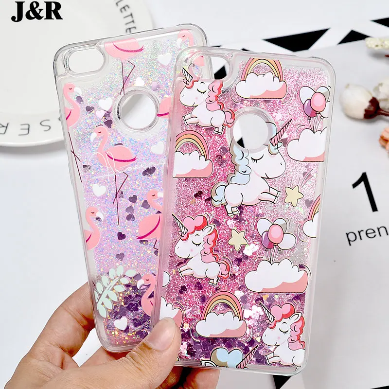 Case For Xiaomi Redmi Note 5A Prime Cover Silicone Dynamic Liquid Glitter Cute Phone Bags Cases For Xiomi Redmi Note 5A/Y1