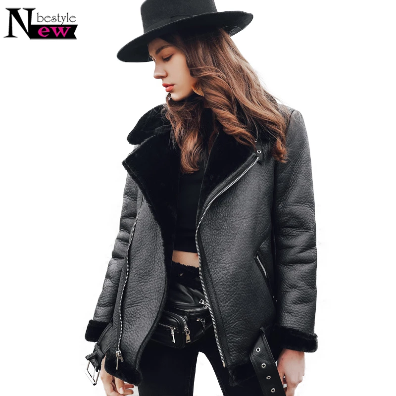 Épaississent Moto wine Manteau black Jackets Moelleux Fourrure Hiver Fur De Green Peau Women Coat Faux Red En Mouton Veste Femmes Cuir Jacket 2018 PnwT5Hxw