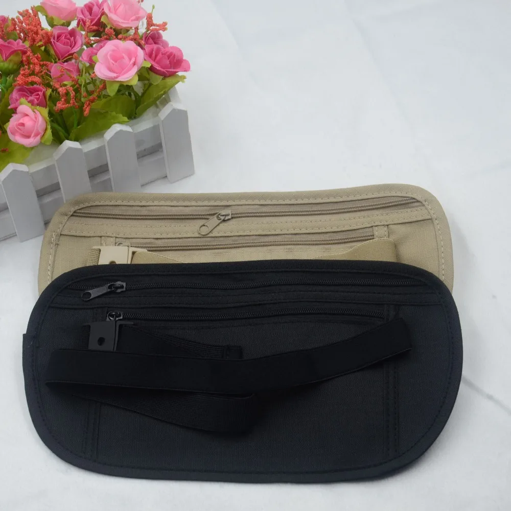 

Men Women Multifunctional Running Wallets Black Personal Security Travel Mobile Bag Nylon Breathable Waist Bag