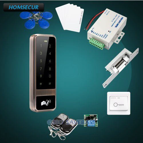 

HOMSECUR Red Bronze Waterproof RFID Access Control Kit Easy to Install Ideal For Residential and Commercial Access Applications