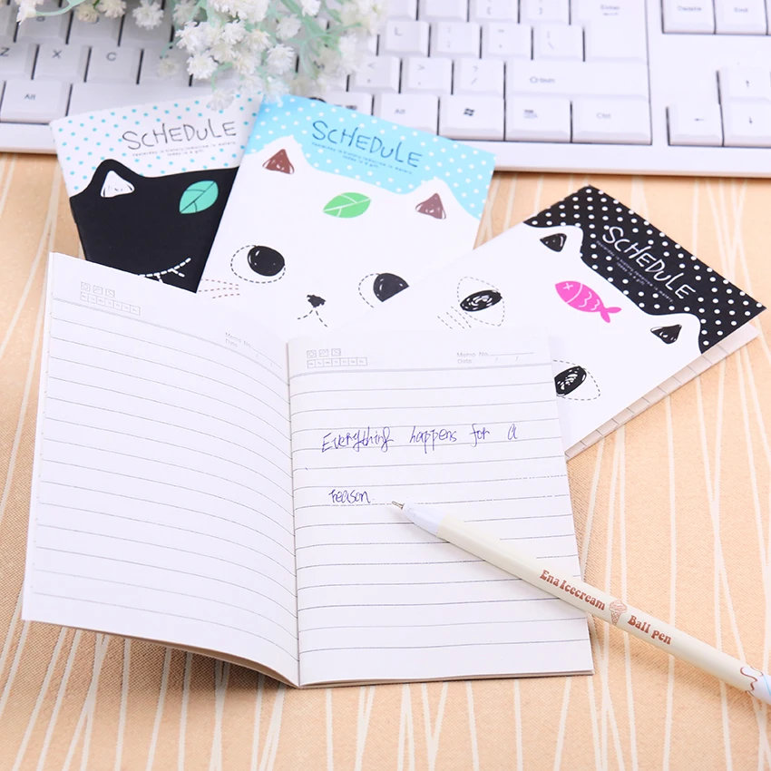 Корейский канцелярский блокнот офисные принадлежности Школьные креативные Мультяшные Кошки Стиль Filofax блокнот дневник для студентов