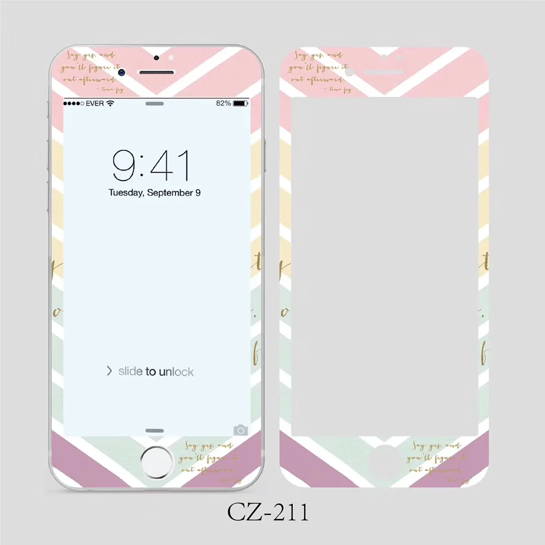 

Sky Marble Fish Ccale Stripe Pattern Full Cover Tempered Glass For iPhone 7 8 6 6s Plus Screen Protector Film 9H HD