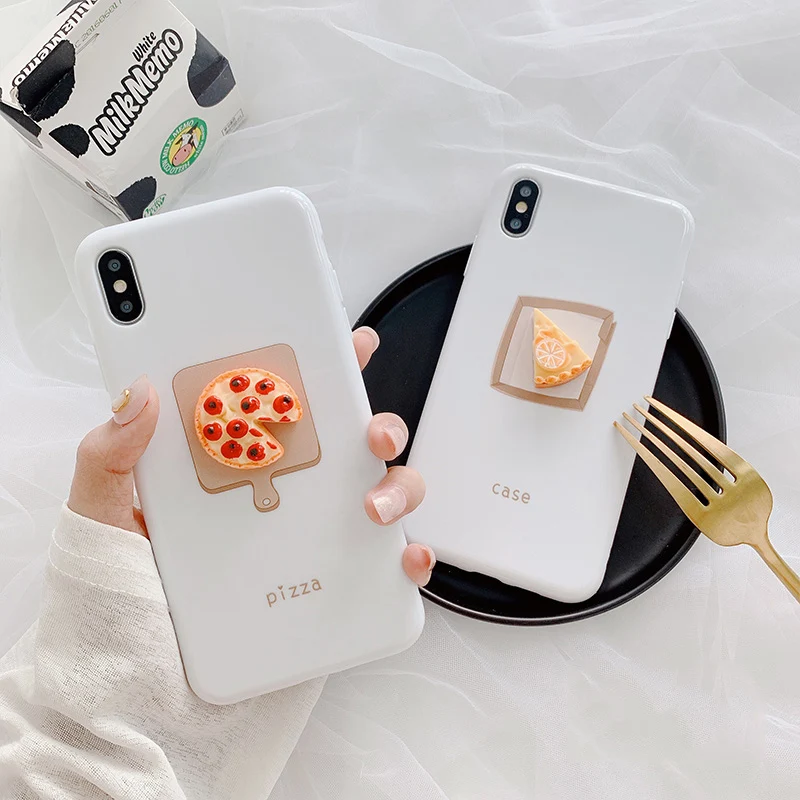 

3D fruit Pizza phone Case for iphone X XR XS Max cheesecake soft silicone case for iphone 7 8 6 6s plus cover capa