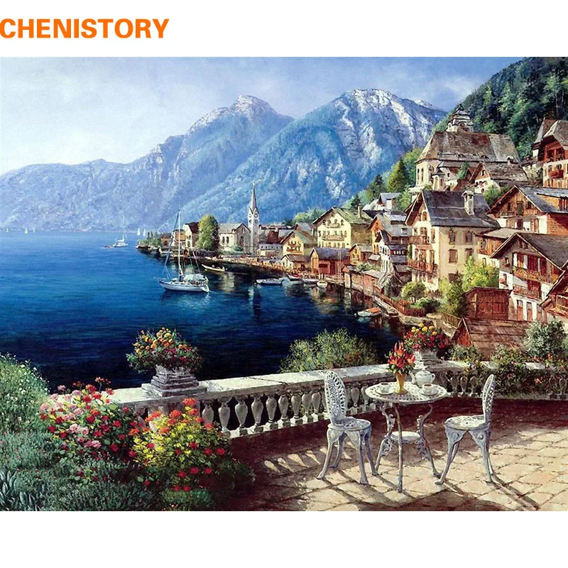 Картина маслом по номерам CHENISTORY цифровые картины сделай сам Раскраска на холсте