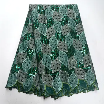 

FolaSade Latest Nigerian Lace Fabric 2019 Fashionable Sequins African French Handcut Organza Lace Fabric For Party Dress Wo132