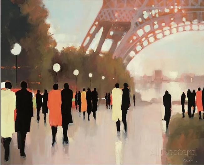 

Modern art cityscape painting Paris Remembered oil on canvas home decor handmade High quality