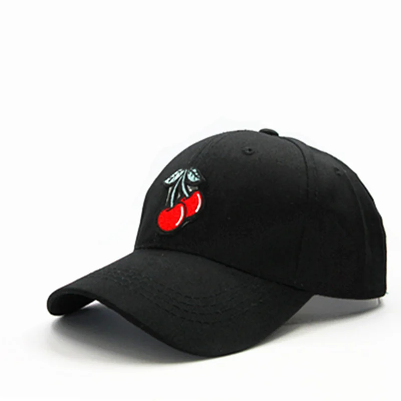 Вишневые фрукты вышивка хлопок Casquette бейсбольная Кепка Хип Хоп Регулируемая Snapback