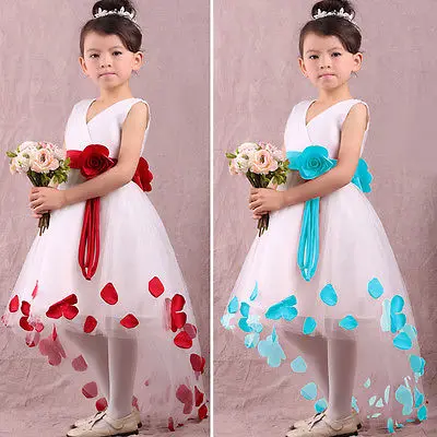 

Baby Girls Kids Princess Flower Petals Party Wedding Fantasy Formal Fancy Dress