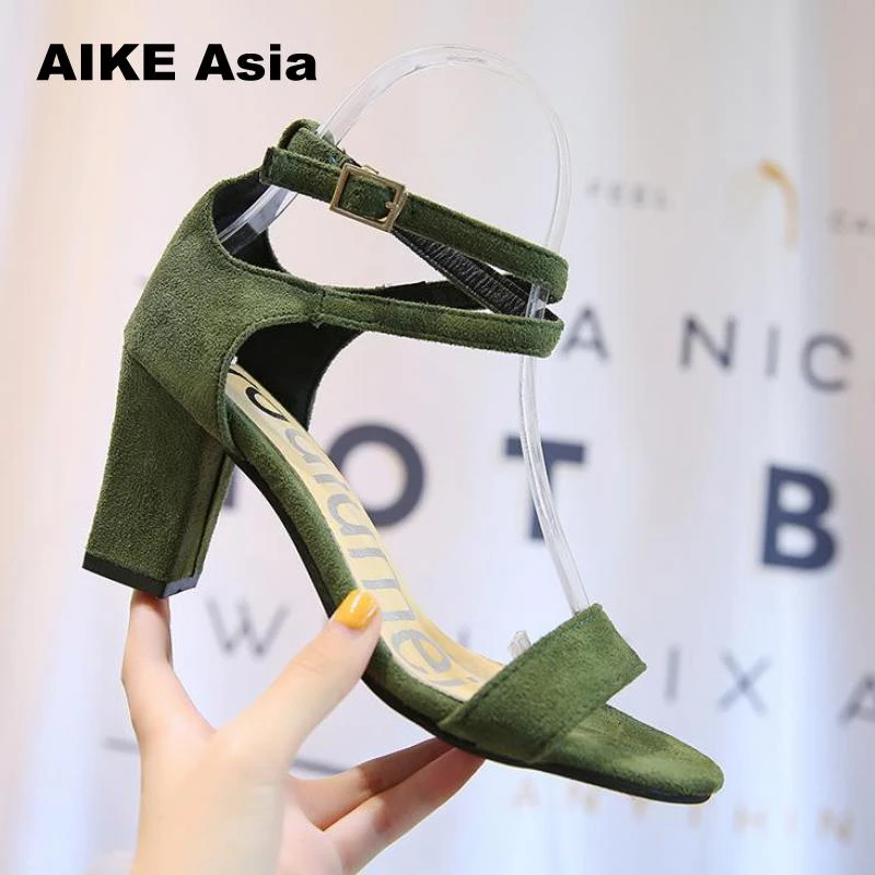 2018 sandalias de primavera y verano Zapatos Mujer Zapatos de boda damas mujeres bombas gladiador altos Zapatos verdes para Mujer|Zapatos de de - AliExpress