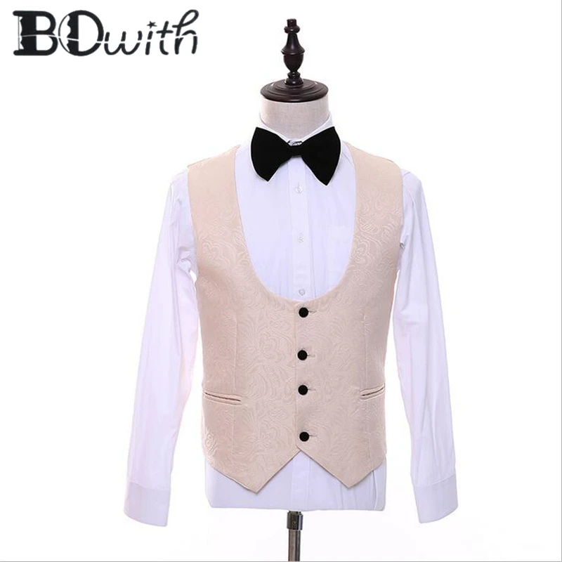 3 предмета в комплекте (куртка + жилет брюки для девочек) для мужчин Свадебный костюм шаль воротник одна кнопка костюм для шампанского