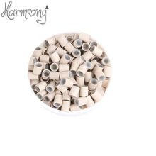 1000 шт./лот) 3.4*3.0*4 мм 7# Светло-русый Силиконовые медные трубы микро силиконовые выстроились бусы медные кольца трубки кольца