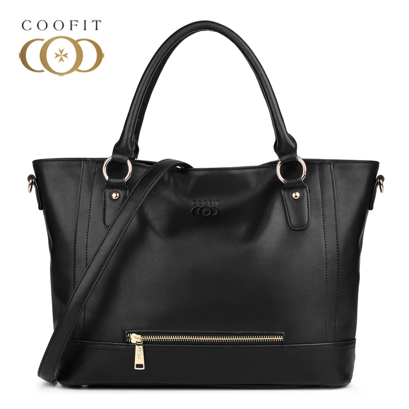 

Coofit Brand Fashion Womens Handbag Unique Zipper Designer Quality Leather Messenger Shoulder Bag bolsa feminina Simple Tote Bag