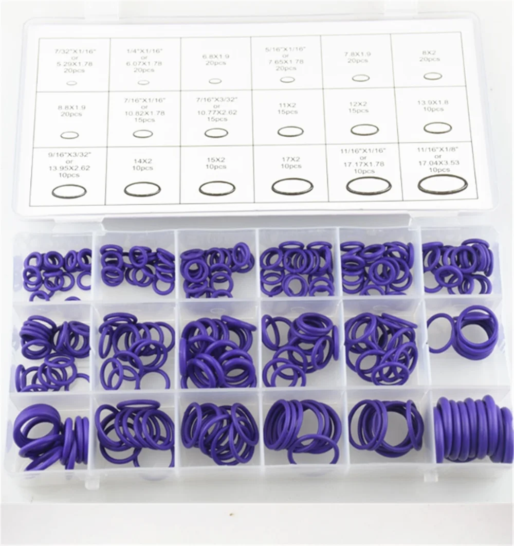 mfq-Purple-270pcs 270 шт. автомобильные аксессуары компрессор кондиционера уплотнительное кольцо ремонт для Chevrolet Blazer traerse Tahoe Equinox Trax Sonic - Название цвета: mfq-Purple-270pcs