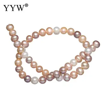 

Potato Cultured Freshwater Pearl Beads natural mixed colors Grade AAA 9-10mm Hole:Approx 0.8mm Sold Per Approx 15.7 Inch Strand