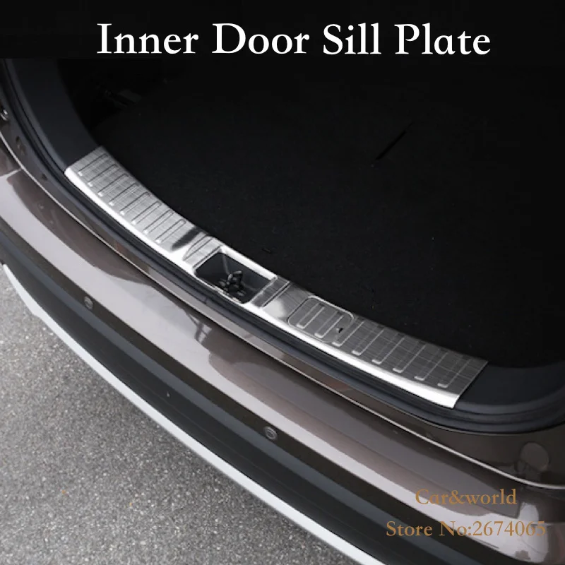 Outer Rear Bumper Protector Sill Plate Cover Guard For Mitsubishi OUTLANDER 2016