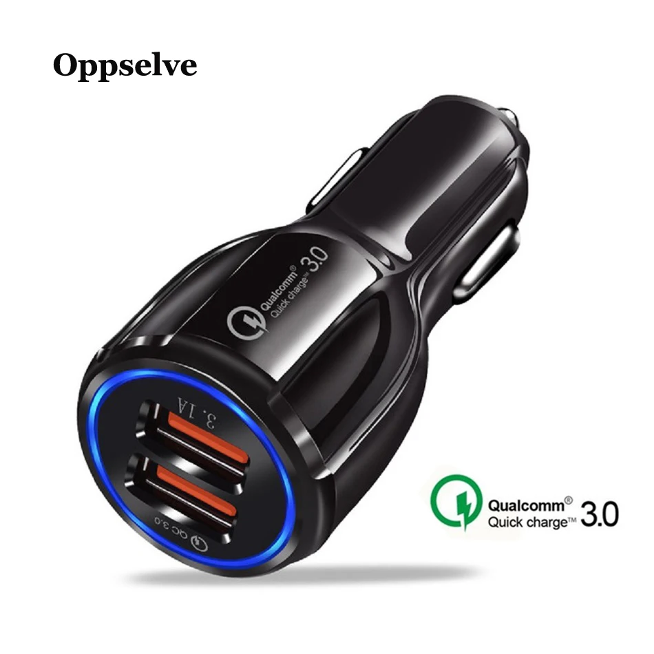 Oppselve Quick Charge 3,0 Dual USB Автомобильное зарядное устройство 5V3A Turbo Быстрая автомобильная зарядка зарядное устройство для мобильного телефона iPhone Xiaomi автомобильный адаптер