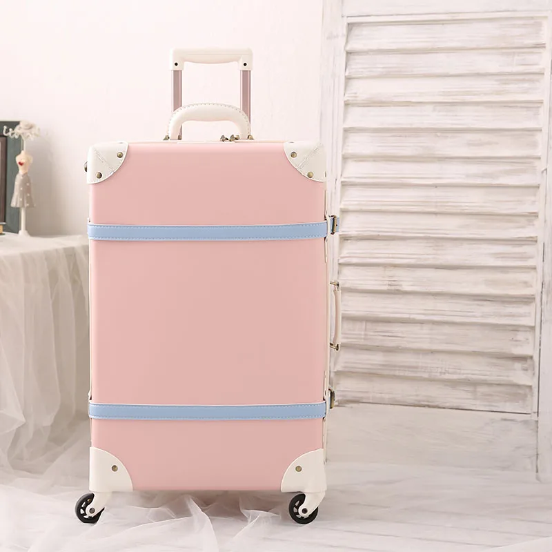 Ремень с чемоданом Ретро замок багаж кожа pu pp материал окружающей среды на вращающихся колесиках высокого качества