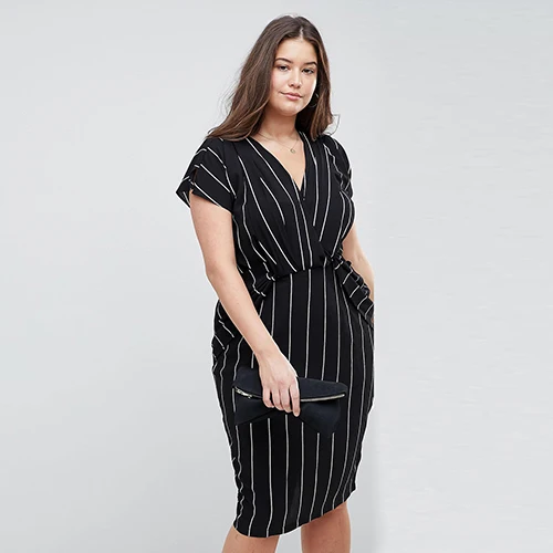 vertical striped dress plus size