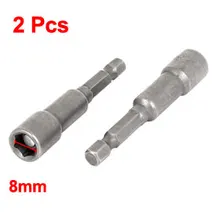 Uxcell Лидер продаж 2 предмета 65 мм длиной 8 мм шестигранной сверло Магнитная Гайка Драйвер гнездо адаптеры