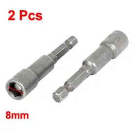 

Uxcell Hot Sale 2 Pcs 65mm Long 8mm Hex Drill Bit Magnetic Nut Driver Socket Adapters