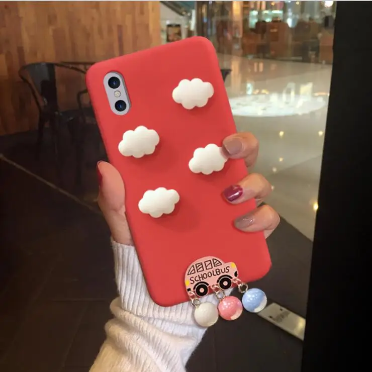 Cute 3D Clouds Phone Case Luxury Car Pearl Silicone For OPPO A59 A33 A37 A53 A57/A39 F3 PLUS A77 A71 F5 F7 |