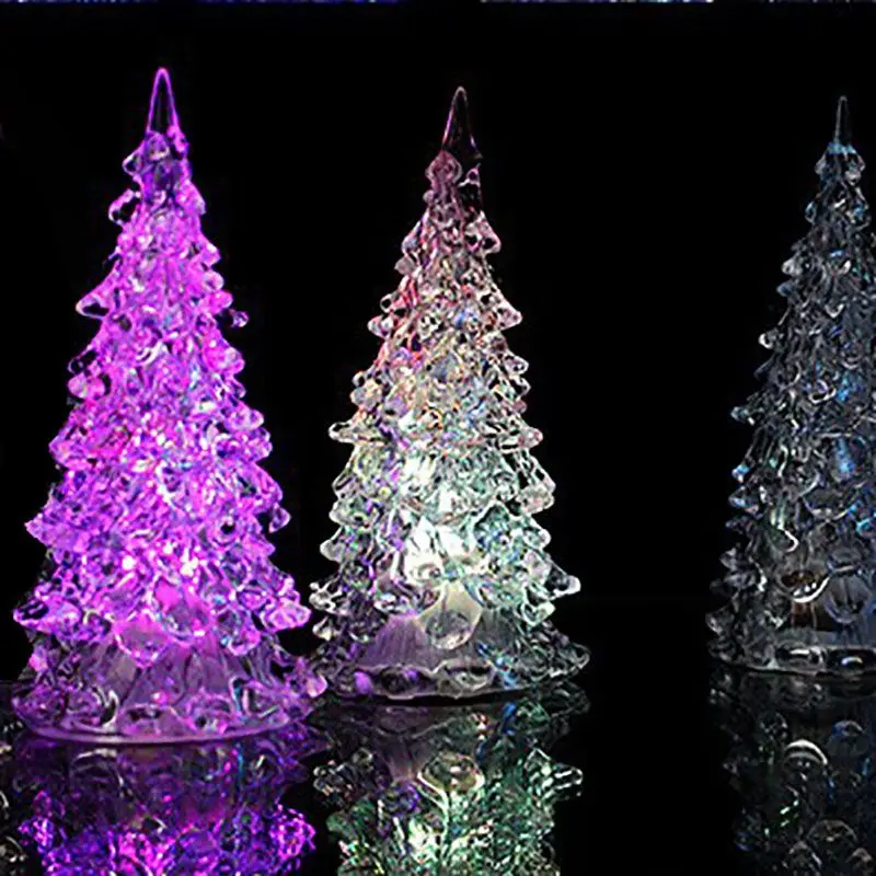 Romantic LED Christmas Tree Night Light Battery Operate Desktop Decor Merry Christmas Tree for Kid Bedroom Xmas Gift