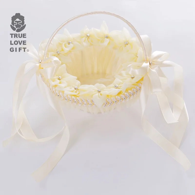 TRUE LOVE GIFTWedding Basket Flower Girl Basket for Ceremony Decoration