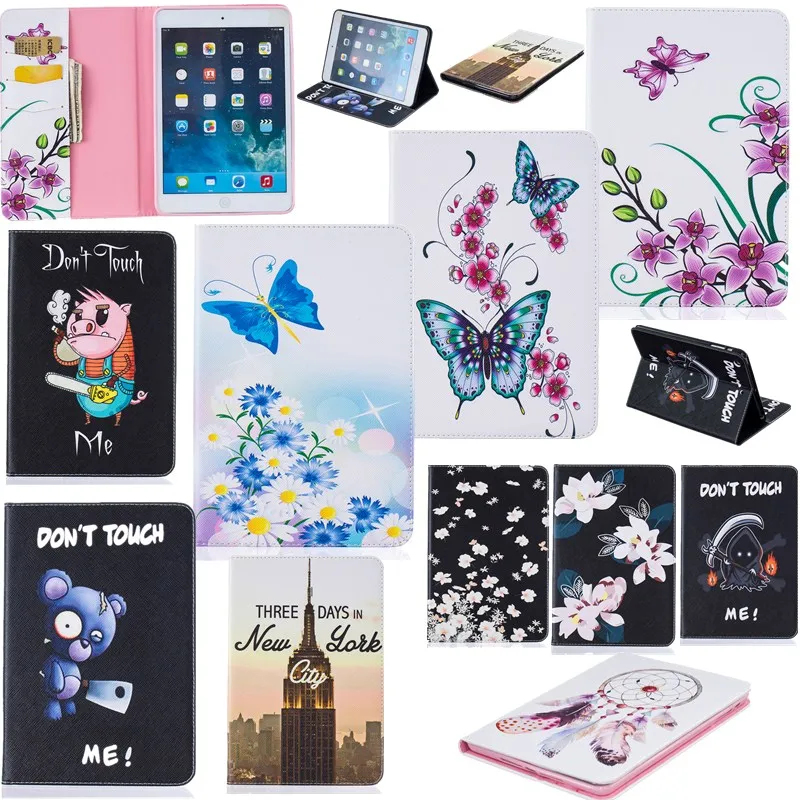 mCute Bear Black Wallet Case For Ipad Mini 2 Case For Ipad Mini  Mini 1 Mini 2 Mini 3 Case Butterfly Flower PU Leather Cover  (60)