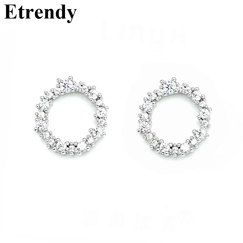 

Classic Round Circle Small Stud Earrings For Women Girls Bijoux 925 Sterling Silver Needle Fashion Jewelry Pendientes All Match