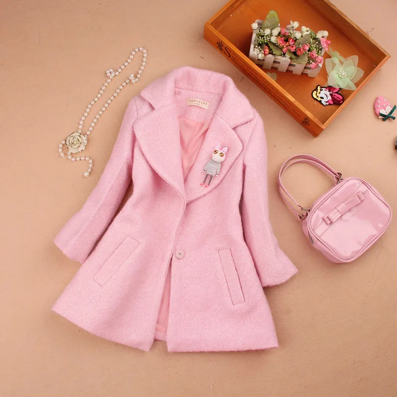 

2019 girls winter coats and jacket kids clothes children clothing girls wool coat woolen blends cashmere girls clothes 2-16Y