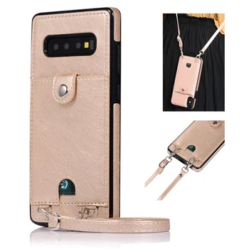 

Case For Samsung S20 Ultra S10E S9 S8 Plus S7 Edge Leather Phone Cover Wallet Card Strap Crossbody Fundas For Note 10 Plus 8 9