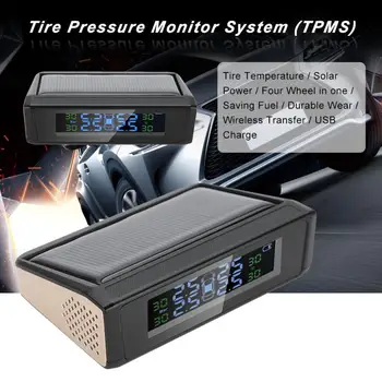 

Car TPMS Tyre Pressure Monitoring System Solar Power Charging Digital LCD Display Auto Security Alarm System Accessory