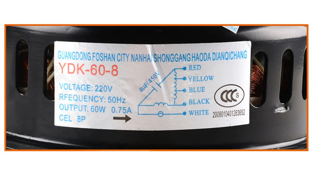 Air conditioner fan motor YDK-60-8 for chigo 3p