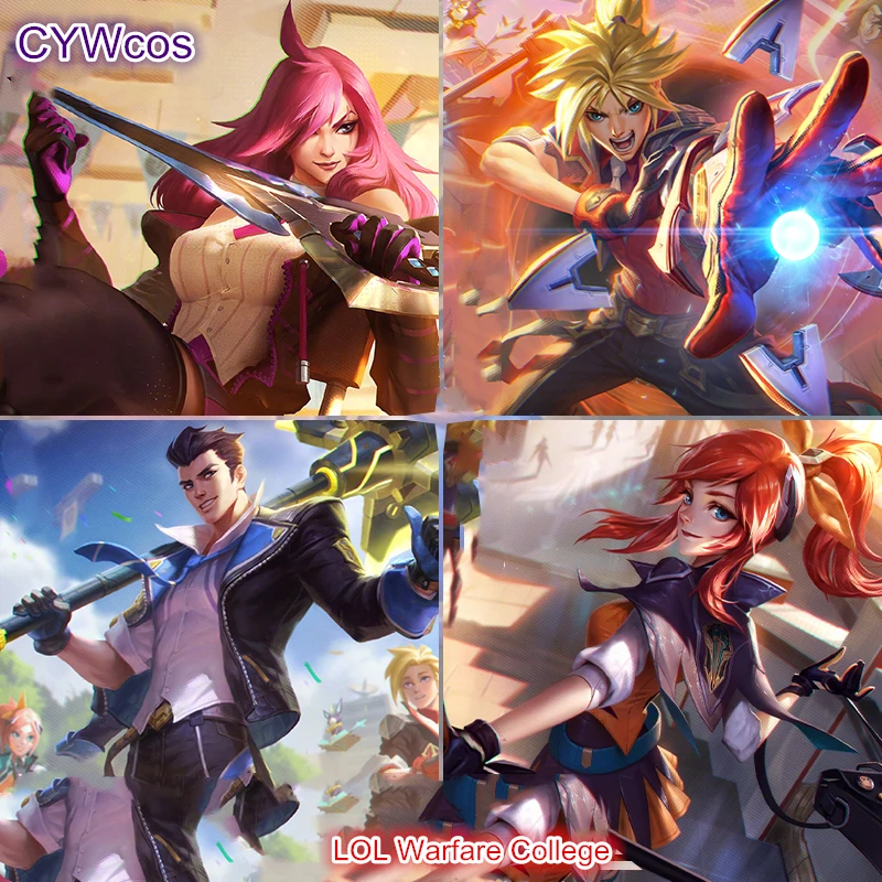 

Pre-sale Game Cosplay LOL Warfare College Jayce Ezreal Luxanna Crownguard Katarina Du Couteau Cosplay Costume Halloween Costumes