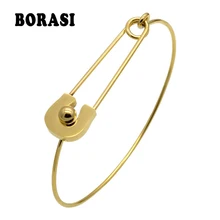 Индивидуальный винтажный простой металлический простой Морской штифт из нержавеющей стали тонкий золотой браслет для подарка на день рождения